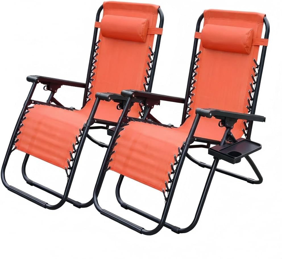 Alivio Zero Gravity Sun Lounger Adjustable Reclining Outdoor Garden Patio Relaxer Chair with Headrest Pillow Cup Holder and Heavy Duty Folding Frame - Image 54