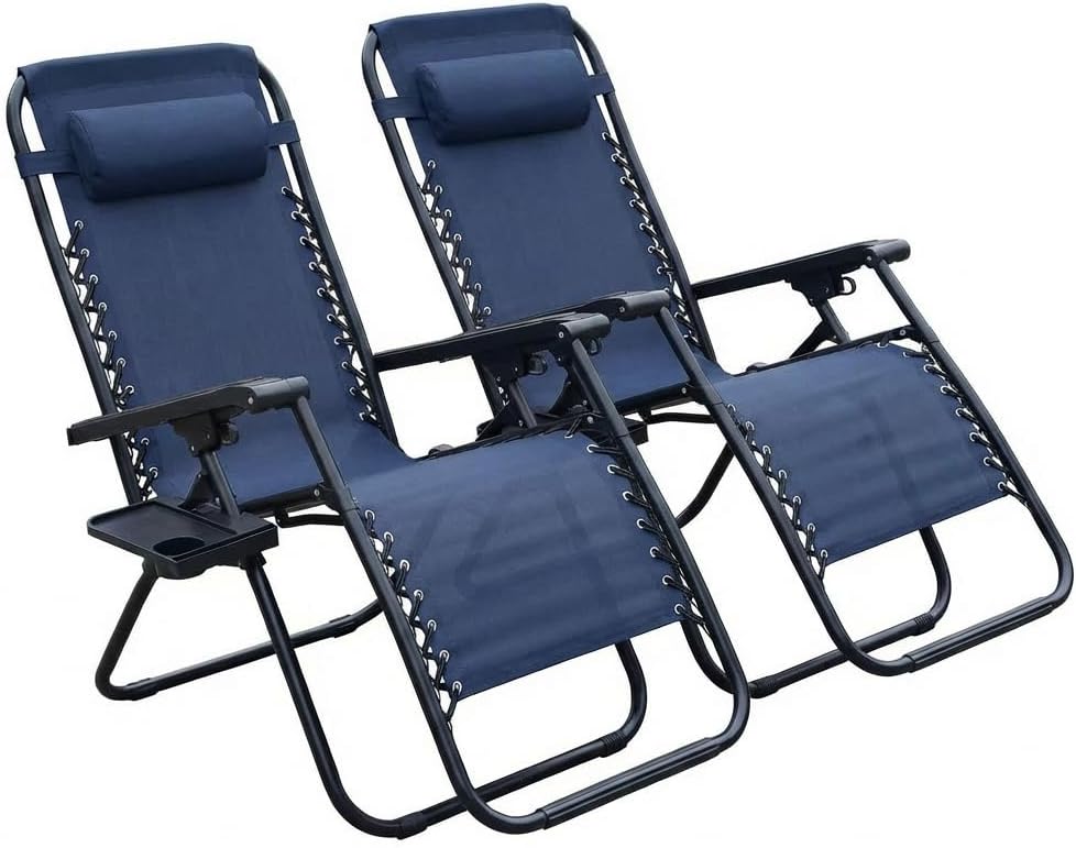 Alivio Zero Gravity Sun Lounger Adjustable Reclining Outdoor Garden Patio Relaxer Chair with Headrest Pillow Cup Holder and Heavy Duty Folding Frame - Image 25