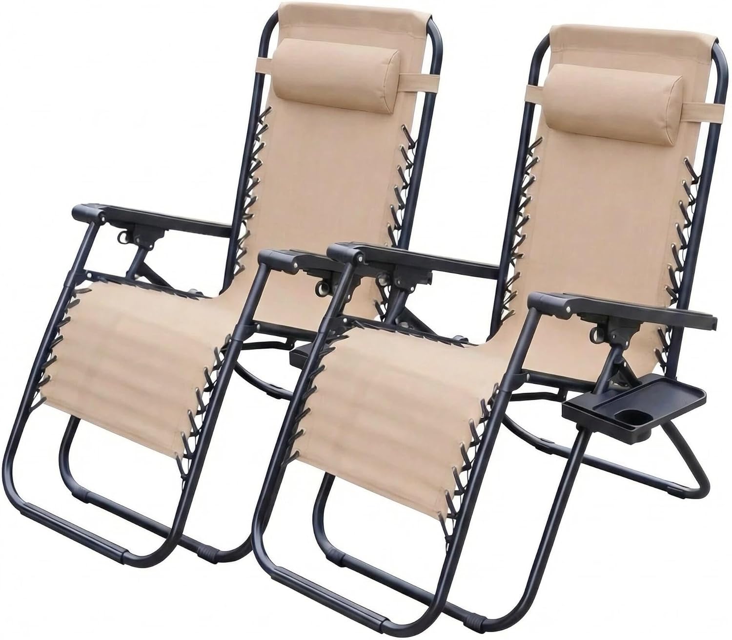 Alivio Zero Gravity Sun Lounger Adjustable Reclining Outdoor Garden Patio Relaxer Chair with Headrest Pillow Cup Holder and Heavy Duty Folding Frame - Image 63