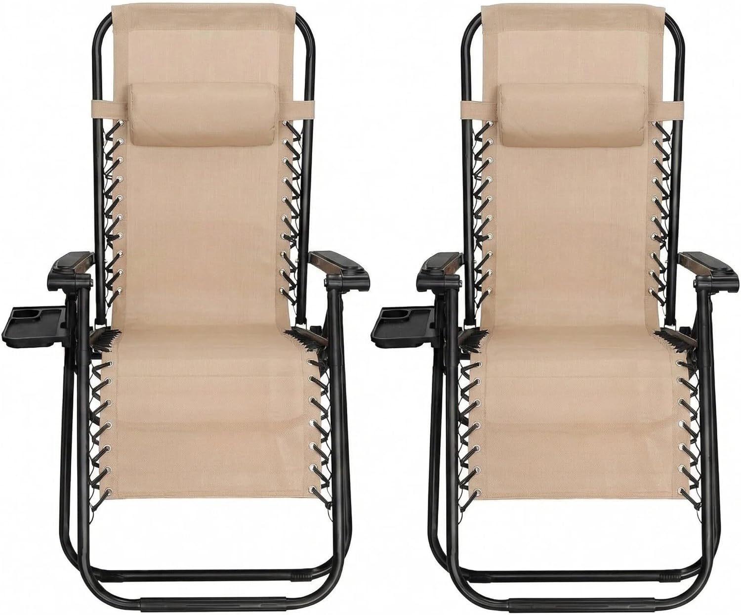 Alivio Zero Gravity Sun Lounger Adjustable Reclining Outdoor Garden Patio Relaxer Chair with Headrest Pillow Cup Holder and Heavy Duty Folding Frame - Image 59