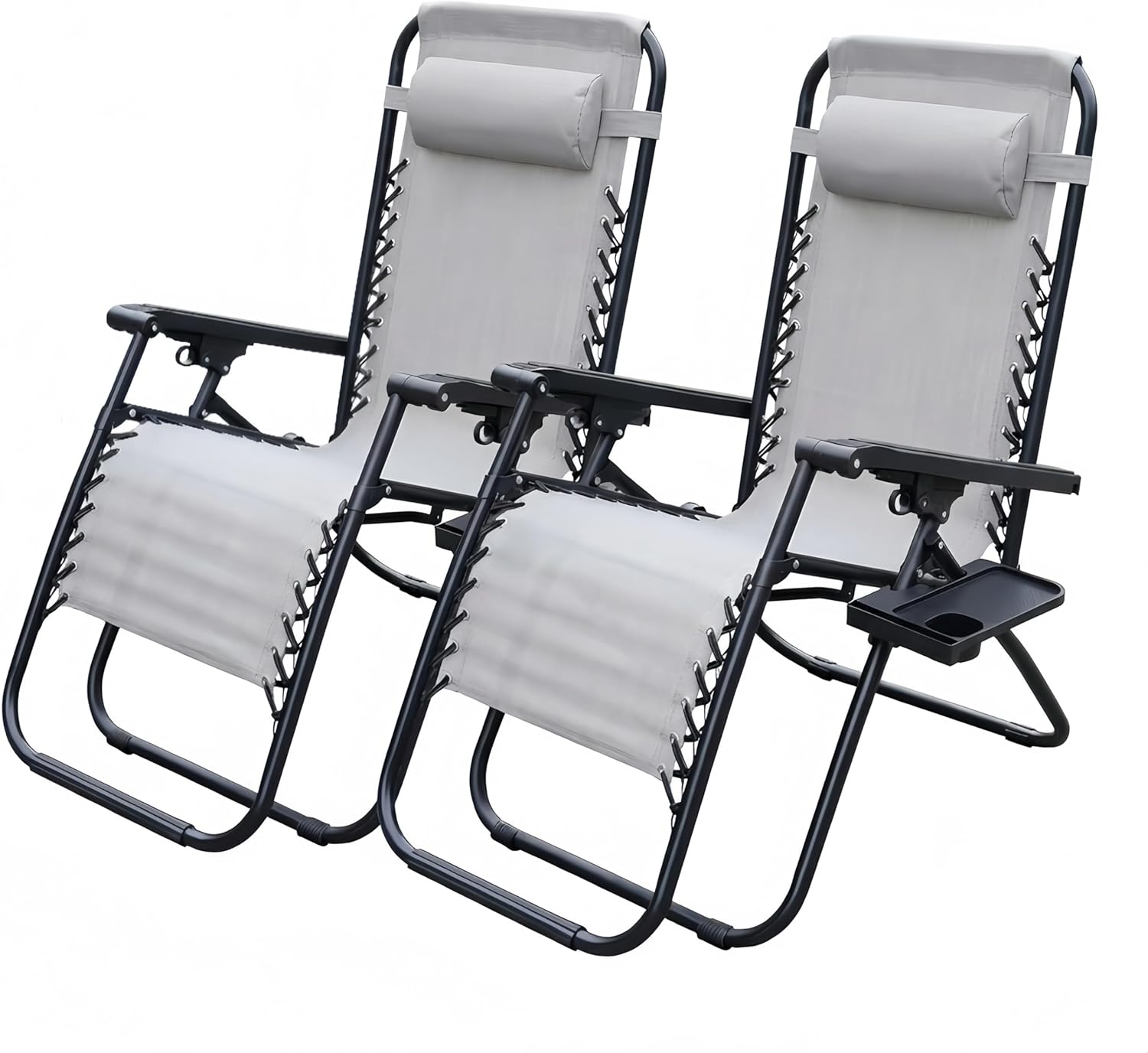 Alivio Zero Gravity Sun Lounger Adjustable Reclining Outdoor Garden Patio Relaxer Chair with Headrest Pillow Cup Holder and Heavy Duty Folding Frame - Image 19