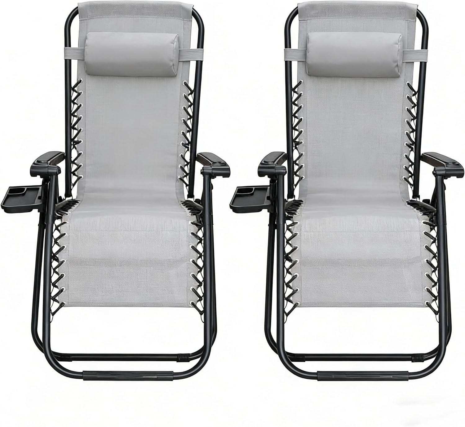 Alivio Zero Gravity Sun Lounger Adjustable Reclining Outdoor Garden Patio Relaxer Chair with Headrest Pillow Cup Holder and Heavy Duty Folding Frame - Image 15