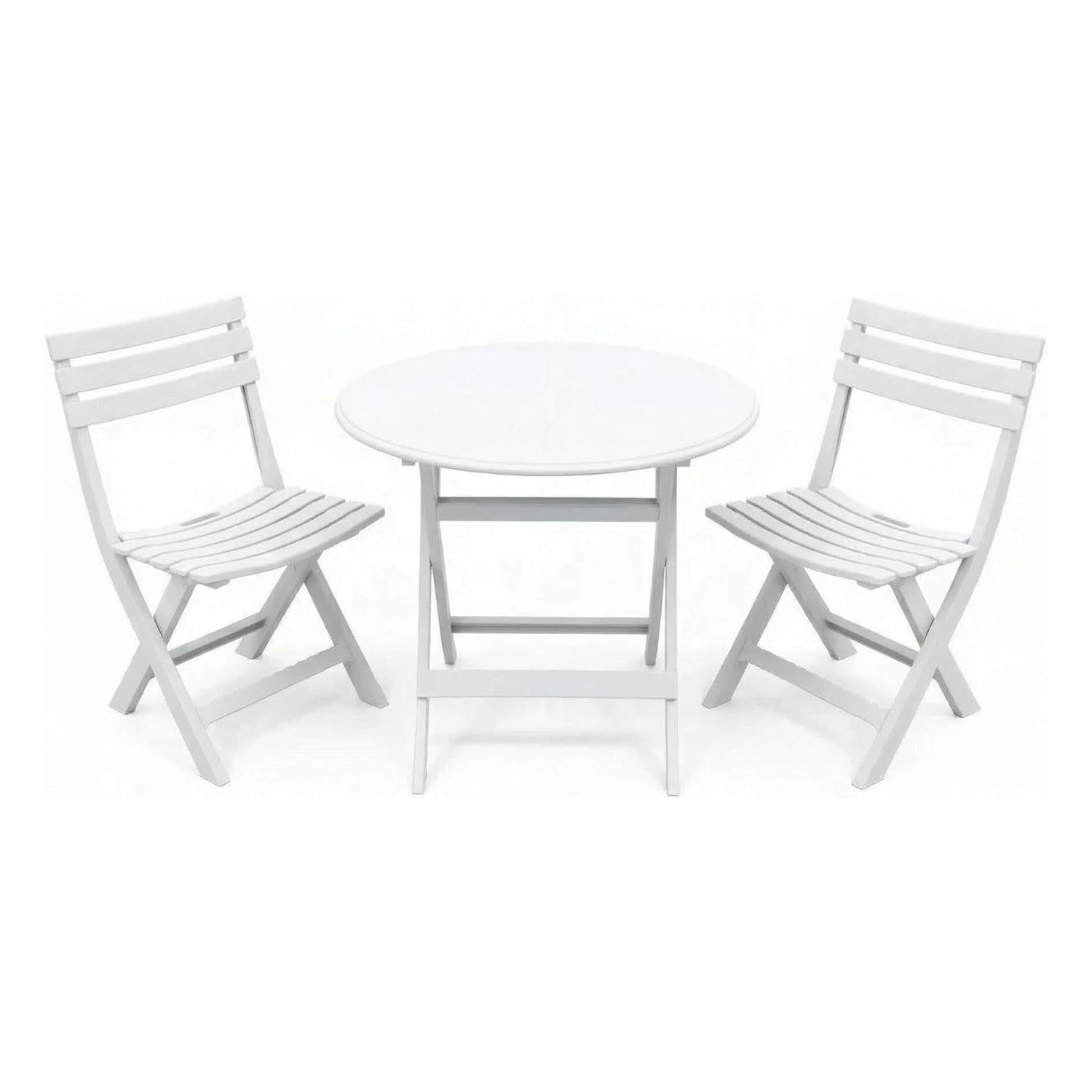 Alivio 3-Piece Folding Bistro Set with Round Table and 2 Chairs – Space-Saving Foldable Patio Furniture for Indoor & Outdoor Use, Balcony, Garden & Cafe Dining - Image 9