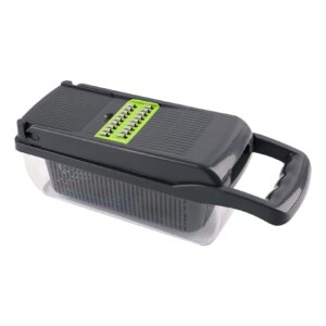 Alivio 12-in-1 Multifunctional Vegetable Chopper Slicer, Dicer, Stainless Steel Home & Kitchen Manual Vegetable, Fruit Cutter, Veg Cutter, Salad Chopper with Container (Grey)